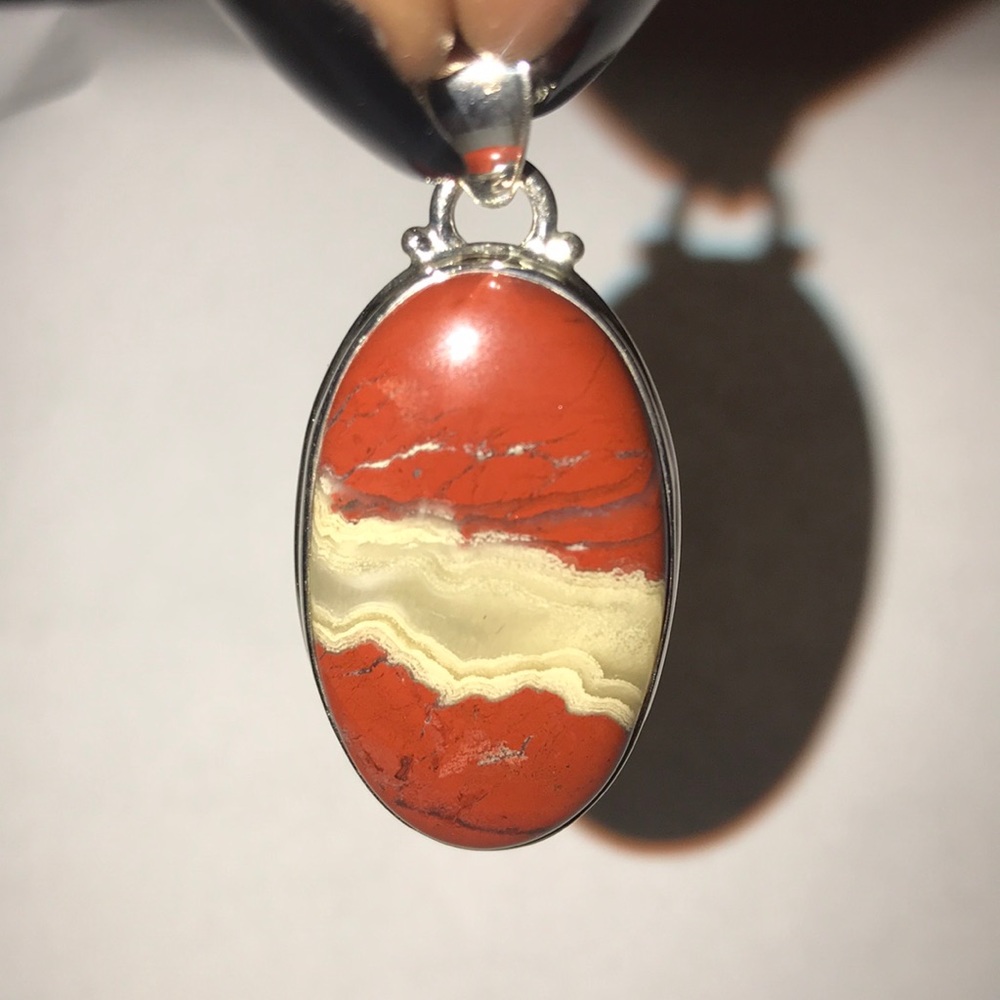 Red Tan Agate Pendant